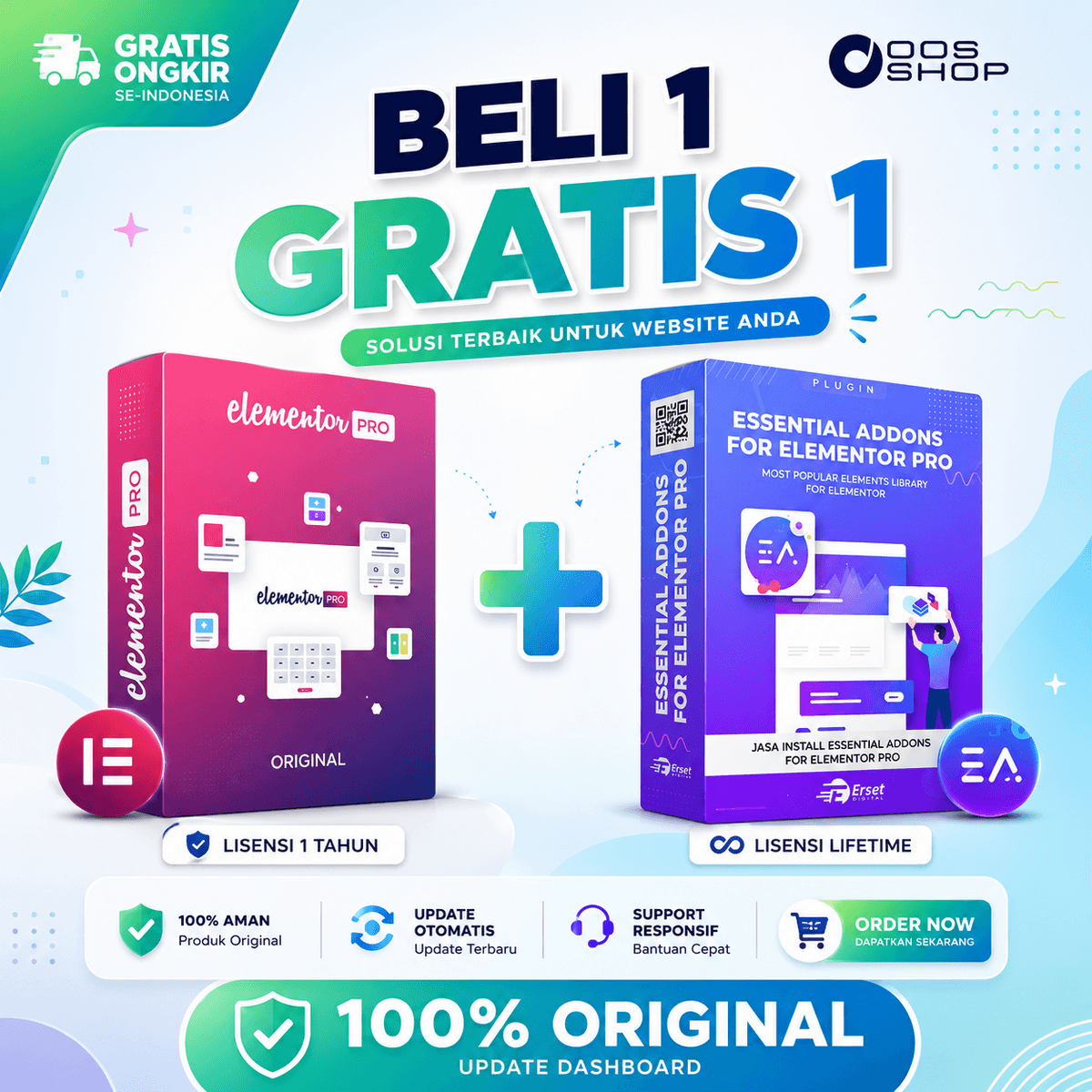 Elementor Pro + Essential Addons for Elementor Pro — Bundle Beli 1 Gratis 1