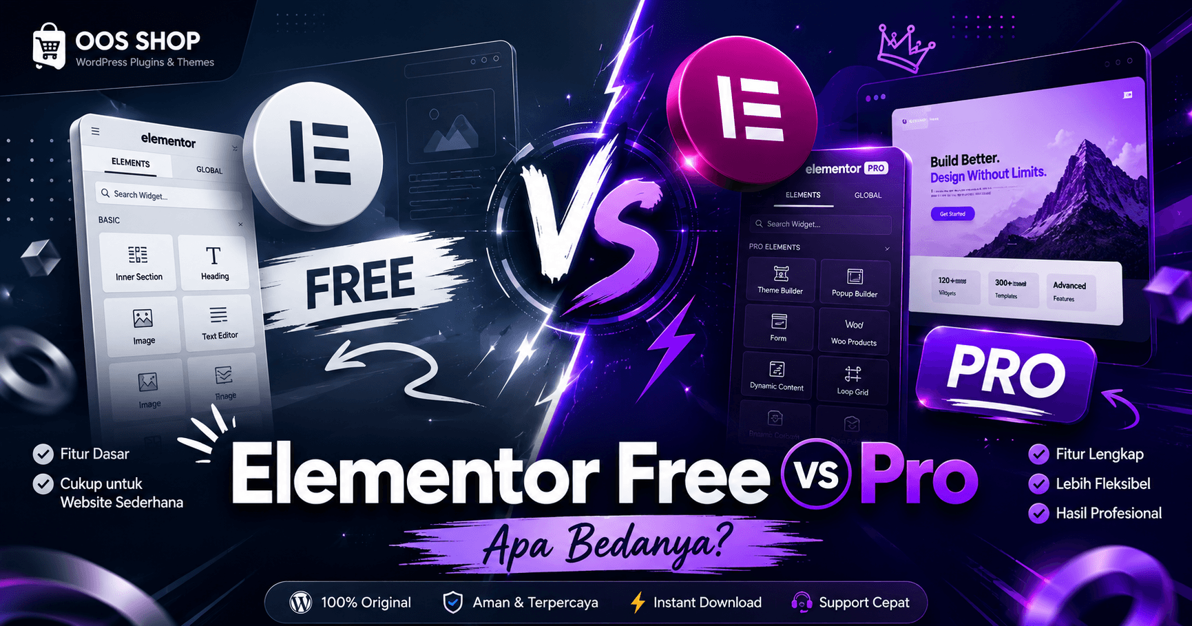 Elementor Free vs Elementor Pro: Perbedaan Lengkap dan Panduan Memilih