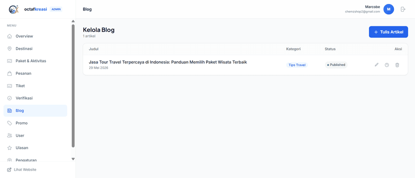 Octaf Kreasi — Platform Booking Travel Digital 3