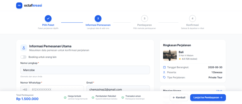 Octaf Kreasi — Platform Booking Travel Digital 5